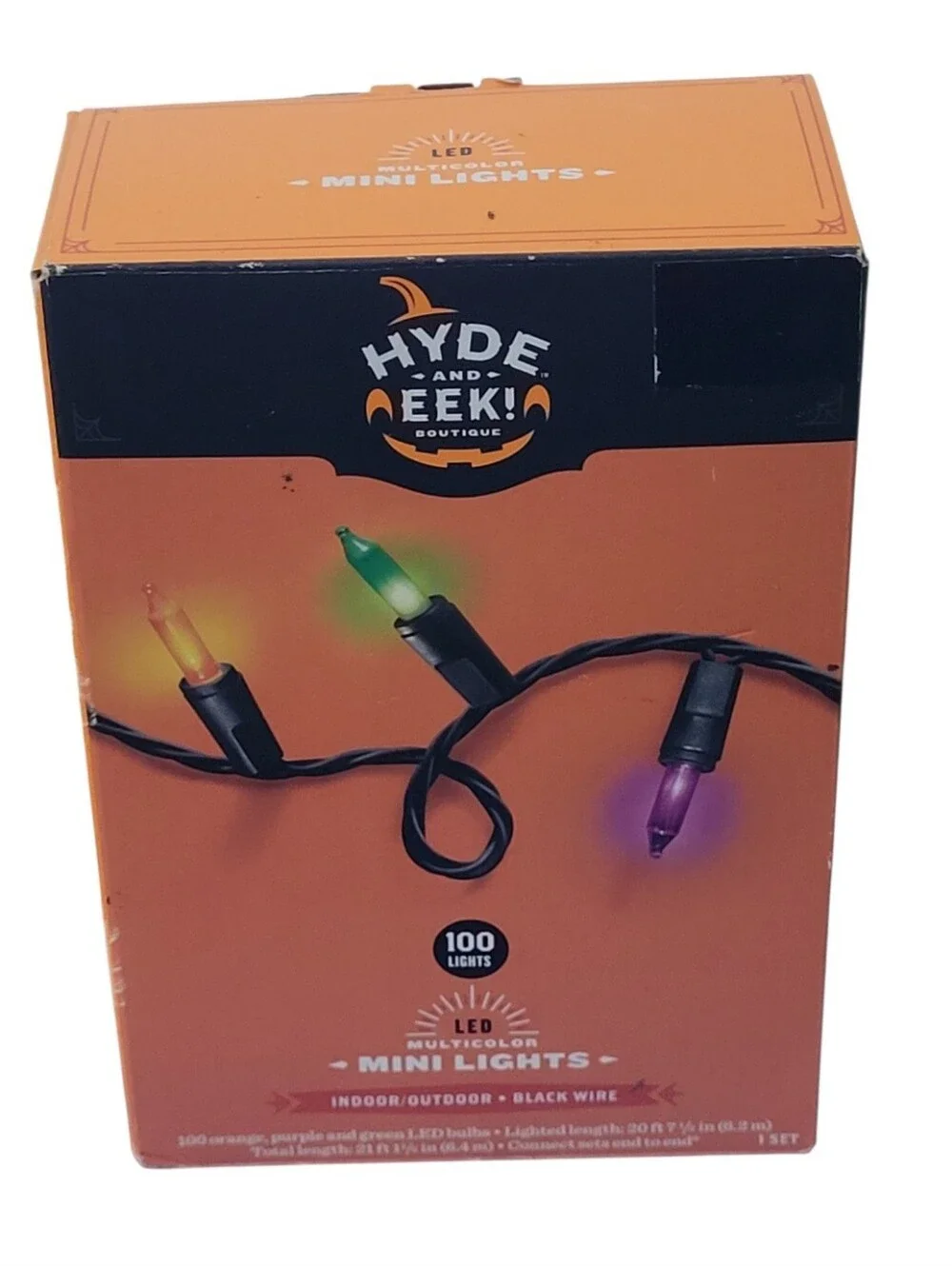 Hyde & Eek! 100ct LED Halloween Indoor Outdoor Miniature Glass String Lights New
